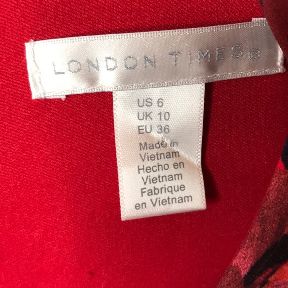 Navy Floral London Times Sz 6 NWT Dress - Picture 2 of 5